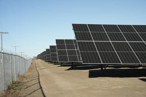 Completed solar panels in the north-east section of the site 